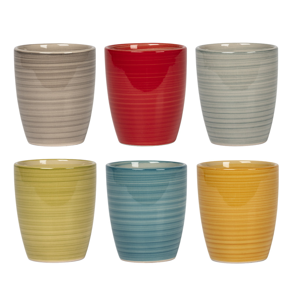 GUSTO CASA - Bicchieri in stoneware Multicolor Tipika 35,5 cl - set 6 pezzi